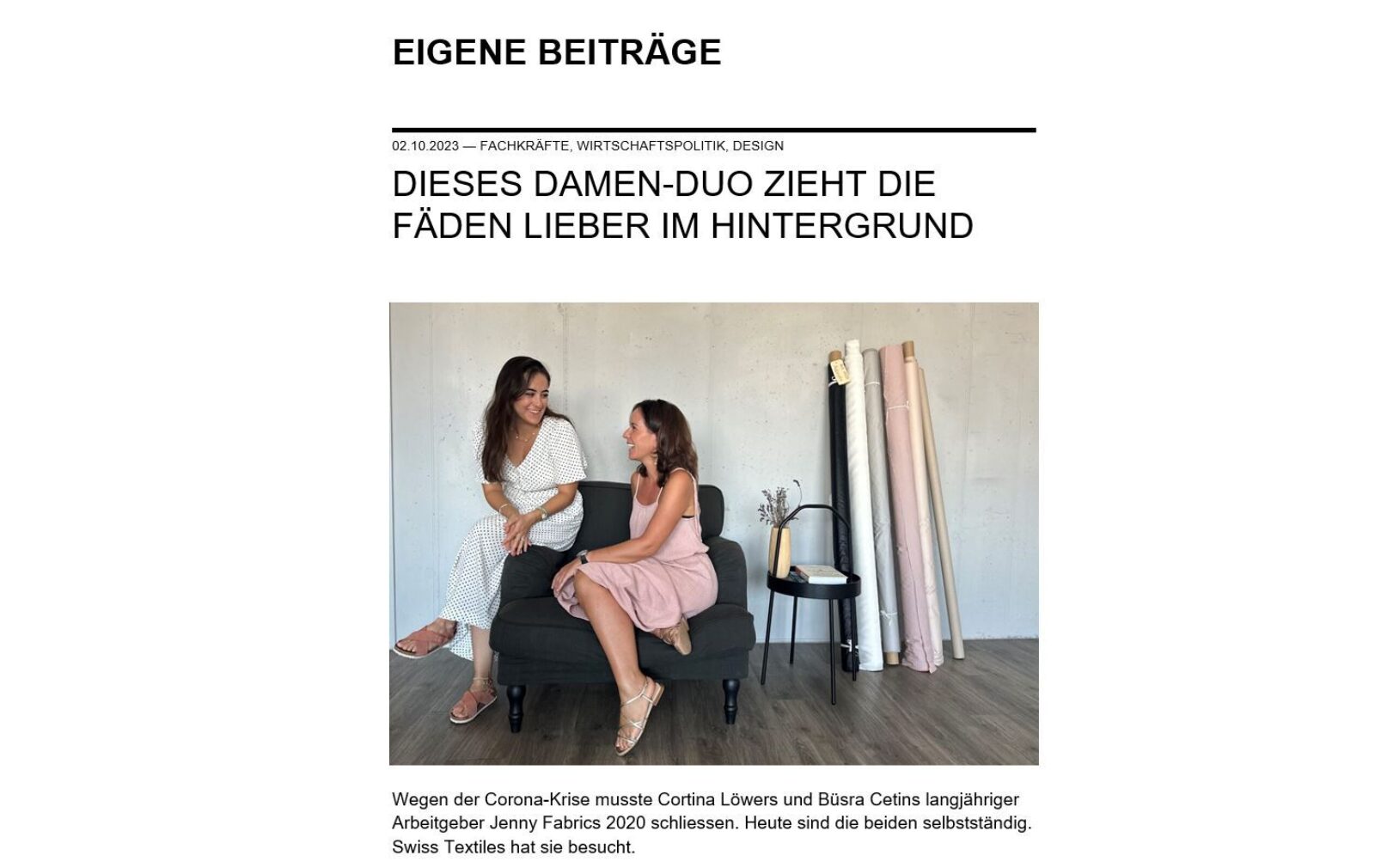 Akquise Swiss Textiles Oktober2
