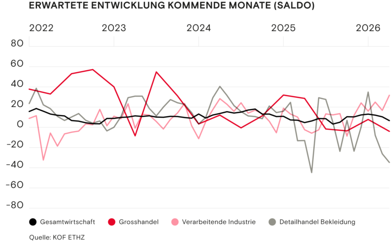 Erwartete Entwicklung kommende Monate Saldo Fruehling 2026